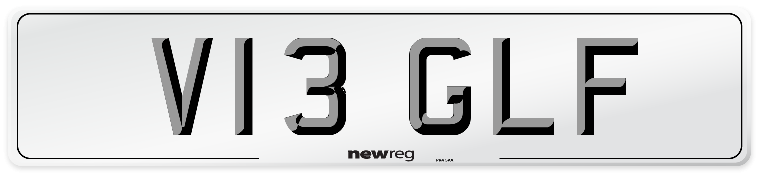 V13 GLF Number Plate from New Reg